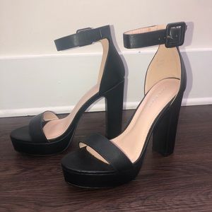 *worn once* Faux Leather Black Platform Heels